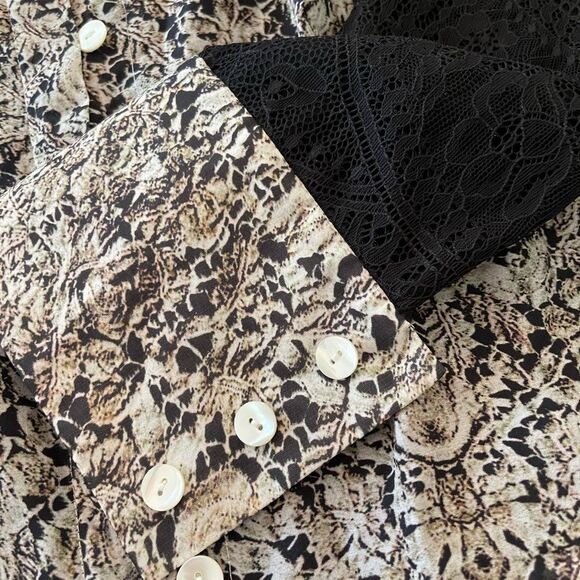 *SILK* Sz 10 Magaschoni Tapestry Lace Print Top EUC - Picture 6 of 14